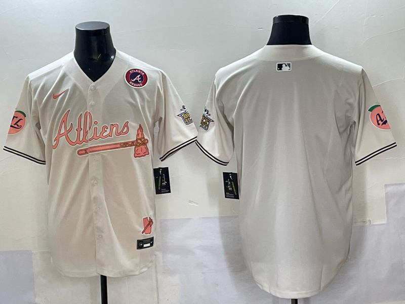 Men Atlanta Braves blank cream Nike 2025 MLB Jersey style 002